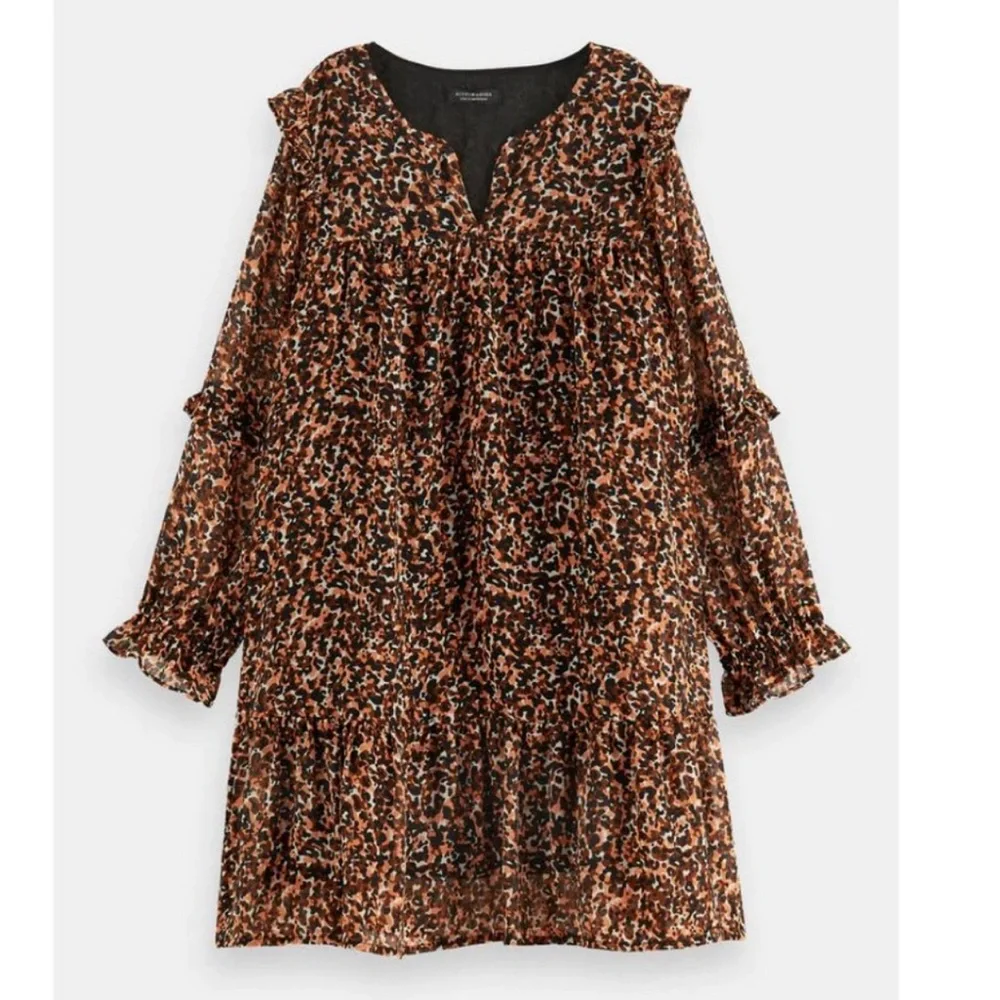 Scotch & Soda Dress Girls Size XL Leopard Print Wide Oversized Fit